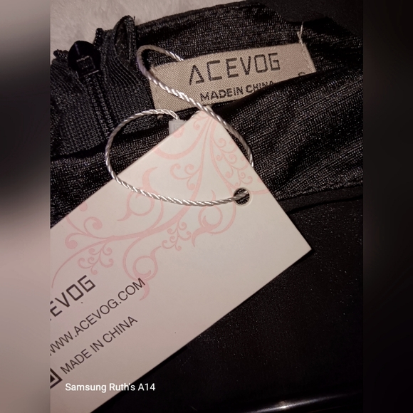 NWT Acevog  Elegant Black Dress, Size S - Picture 5 of 6